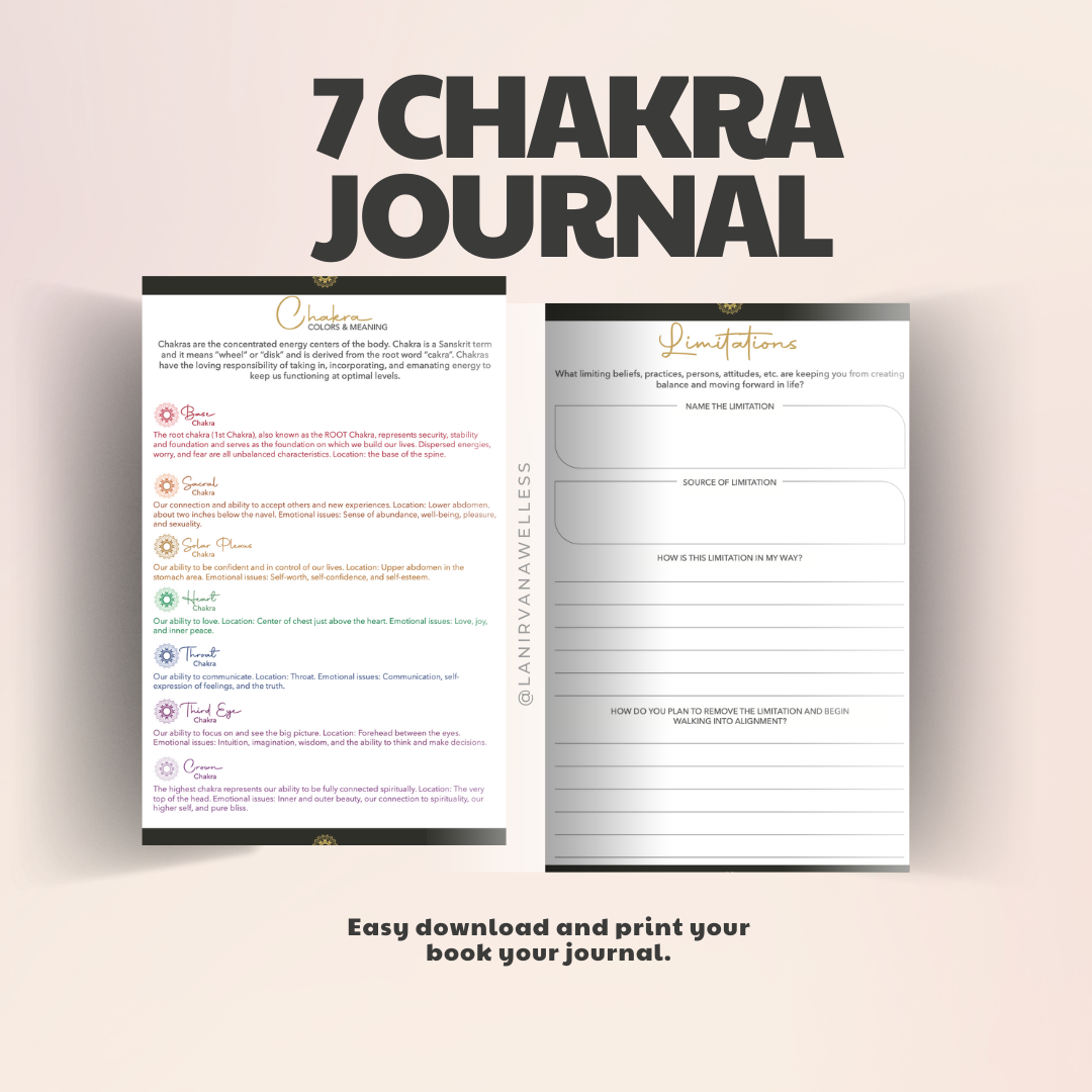 Seven Chakra Printable Journal