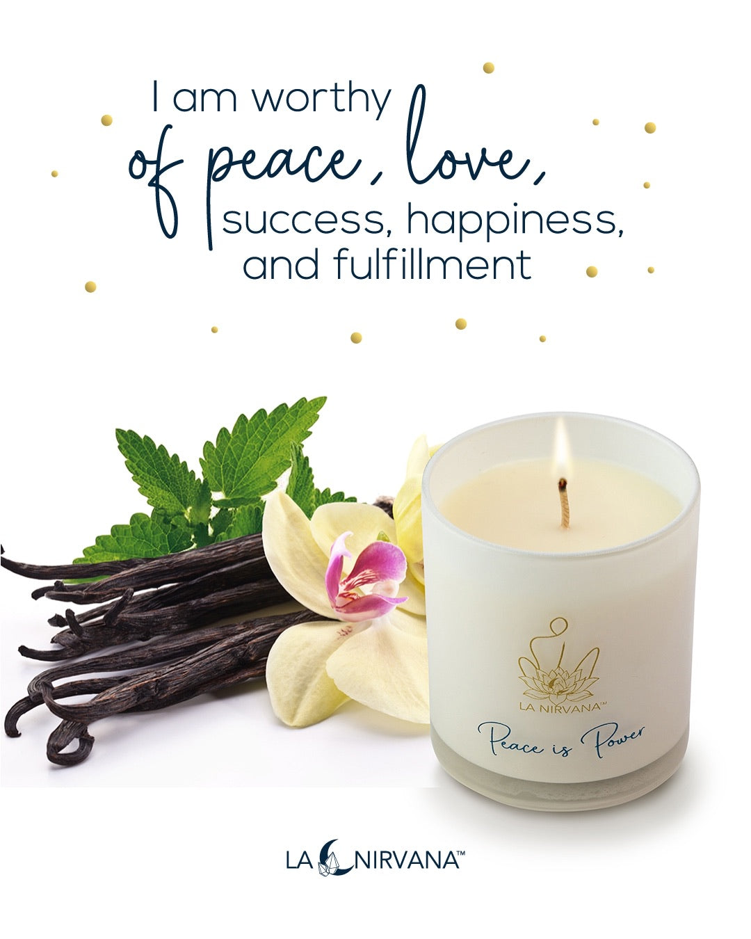Peace is Power || Patchouli, Vanilla &amp; Musk Scented Candle